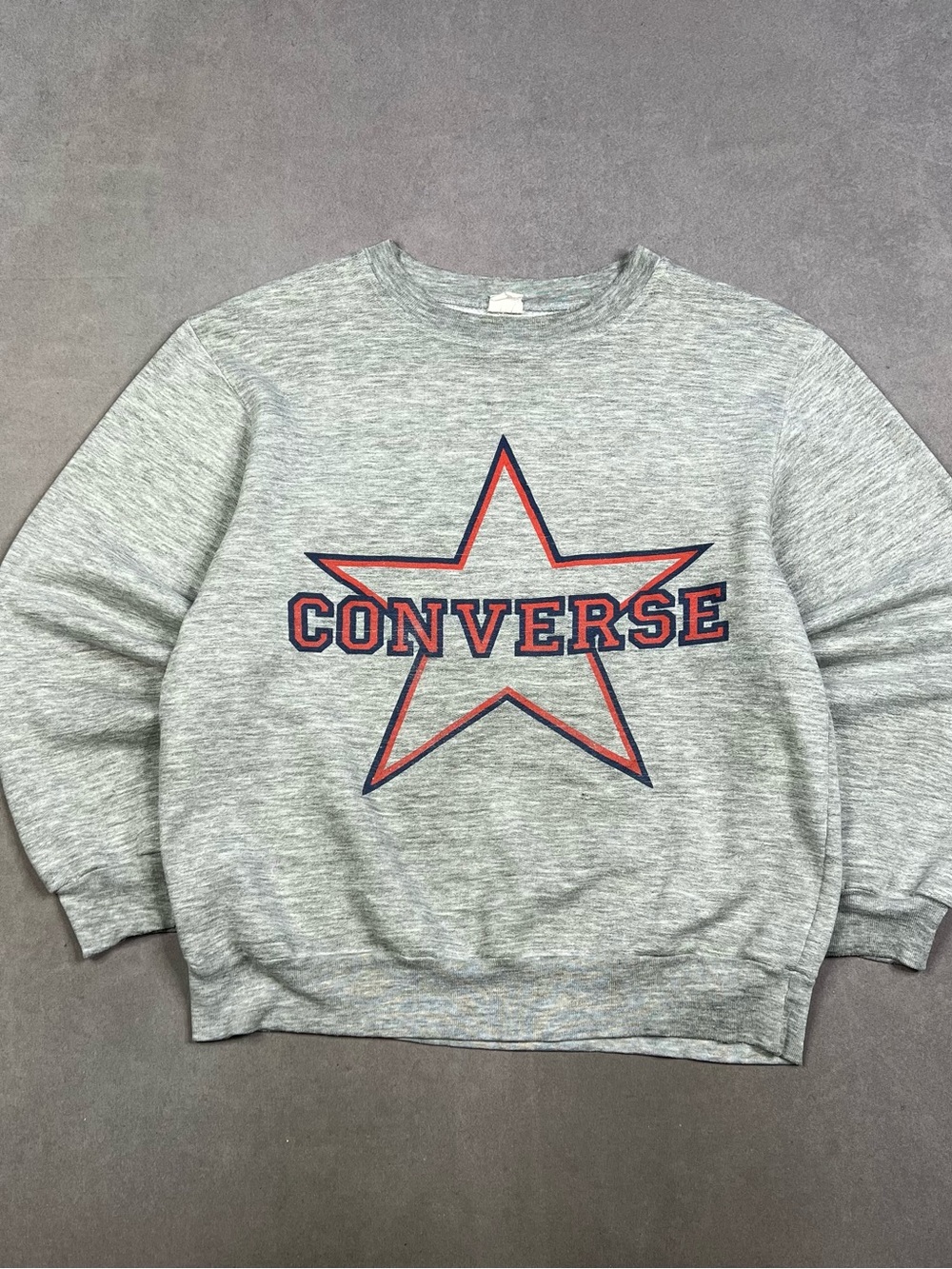 Vintage Converse Grey Crewneck with Red & Navy Star Logo